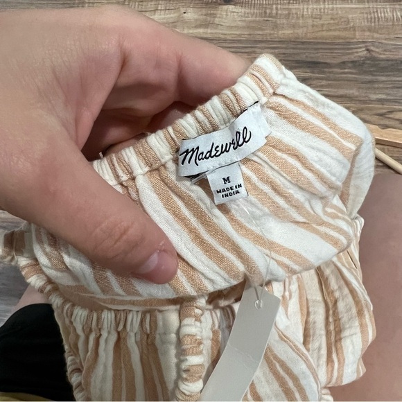 NWT Madewell Lightestspun Cover-Up Bubble Crop Top in Stripe - Picture 8 of 12